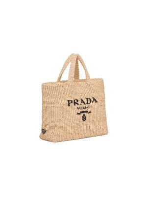 4 denim prada raffia tote bag beige for women womens bags 157in40cm 9988