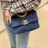 chanel 19 handbag denim blue for women womens flap bag shoulder and crossbody bags 101in26cm as1160 b02876 n6832 9988