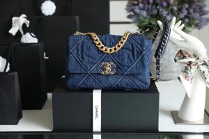 6 trench chanel 19 handbag denim blue for women womens flap bag shoulder and crossbody bags 101in26cm as1160 b02876 n6832 9988