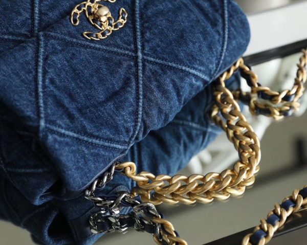 14 trench chanel 19 handbag denim blue for women womens flap bag shoulder and crossbody bags 101in26cm as1160 b02876 n6832 9988