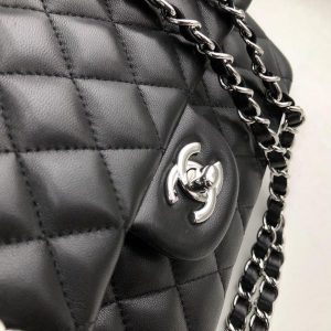 2-Chanel Classic Handbag Black For Women 9.9In25.5Cm A01112   9988