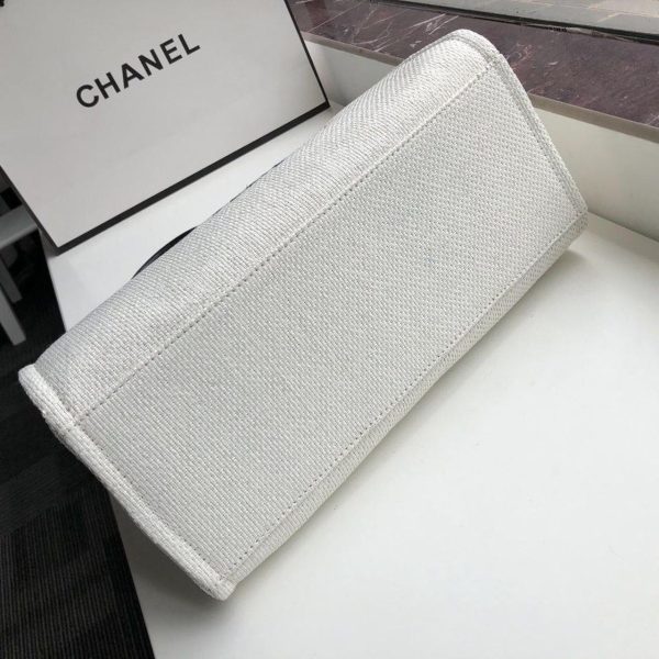2 chanel small shopping bag silver hardware white for women womens handbags shoulder bags 152in39cm as3257 9988