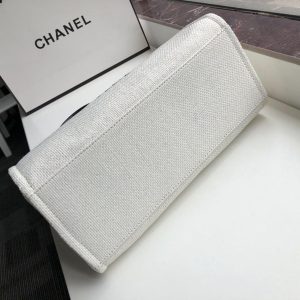 9 chanel small shopping bag silver hardware white for women womens handbags shoulder bags 152in39cm as3257 9988