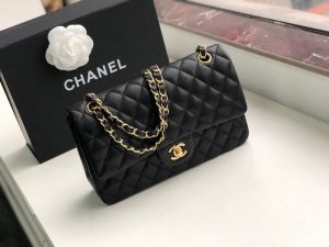 7 chanel classic handbag gold toned hardware black for women womens bags shoulder and crossbody bags 102in26cm a01112 9988
