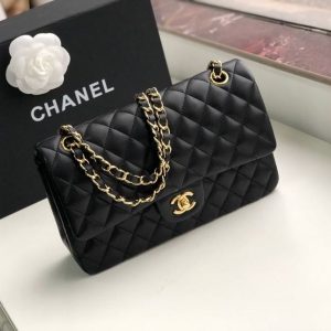 7 chanel classic handbag gold toned hardware black for women womens bags shoulder and crossbody bags 102in26cm a01112 9988