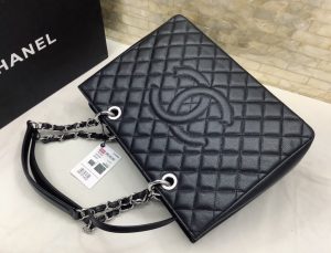 chanel classic tote bag silver hardware black for women 133in34cm 9988