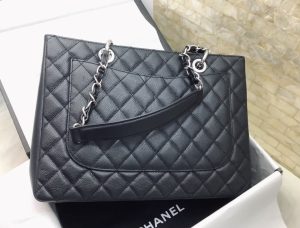 1-Chanel Classic Tote Bag Silver Hardware Black For Women 13.3In34cm   9988