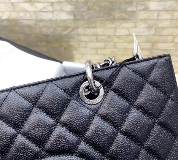7 chanel classic tote bag silver hardware black for women 133in34cm 9988