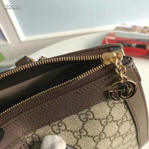7 gucci ophidia gg medium tote bag beigeebony gg supreme canvas with brown for women 13in33cm gg 524537 k05nb 8745 9988