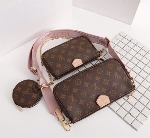 louis vuitton multi pochette accessoires monogram canvas pink for women womens handbags shoulder and crossbody bags 94in24cm lv m44840 9988