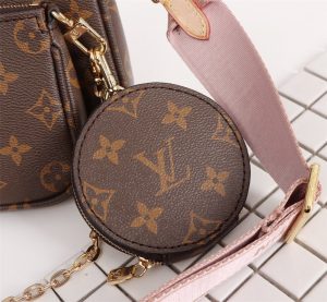 1 louis vuitton multi pochette accessoires monogram canvas pink for women womens handbags shoulder and crossbody bags 94in24cm lv m44840 9988