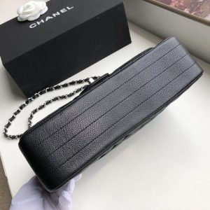 1 chanel chevron classic handbag silver hardware black for women womens bags shoulder and crossbody bags 102in26cm 9988