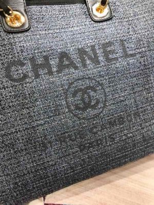 1-Chanel Top Deauville Tote 38Cm Blackdark For Women A66941   9988
