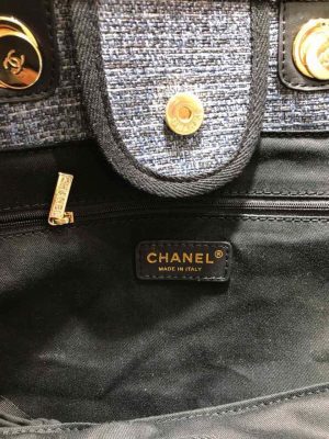 2-Chanel Top Deauville Tote 38Cm Blackdark For Women A66941   9988
