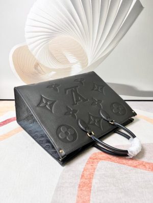 2-Louis Vuitton Onthego Gm Monogram Empreinte Tote Bag Black For Women 41Cm Lv M44925   9988