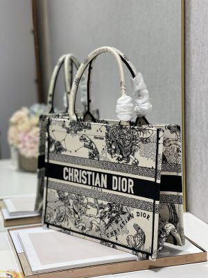 christian dior medium dior book tote bag blackwhite for women womens handbags shoulder bags 36cm cd m1296zrhz m941 9988