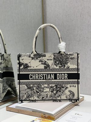 4 christian dior medium dior book tote bag blackwhite for women womens handbags shoulder bags 36cm cd m1296zrhz m941 9988