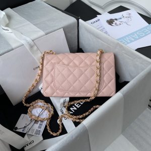 3 Pharrell chanel mini classic handbag pink for women 79in20cm 9988