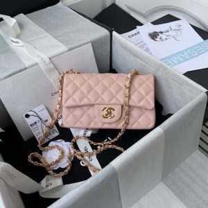 6 makeup chanel mini classic handbag pink for women 79in20cm 9988
