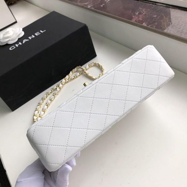 7 chanel classic handbag gold toned hardware white for women womens bags shoulder and crossbody bags 102in26cm a01112 9988