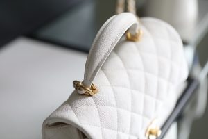 10 chanel mini flapbag with top handle white for women 78in20cm 9988