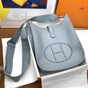 6 hermes evelyne iii 29 bag light blue with silvertoned hardware for women womens shoulder and crossbody bags 114in29cm h056277ck18 9988