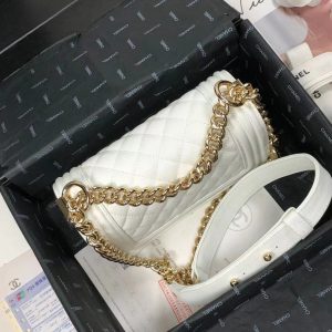 1 chanel ceramic boy flapbag white for women 79in20cm 9988