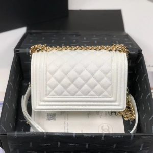 5 chanel ceramic boy flapbag white for women 79in20cm 9988