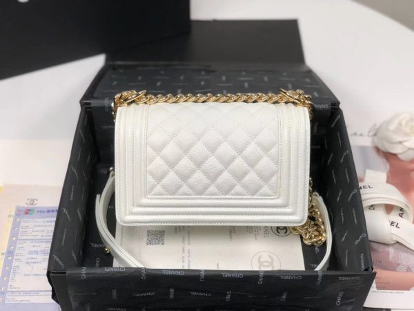 5 chanel ceramic boy flapbag white for women 79in20cm 9988