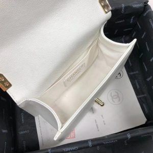 9 chanel ceramic boy flapbag white for women 79in20cm 9988