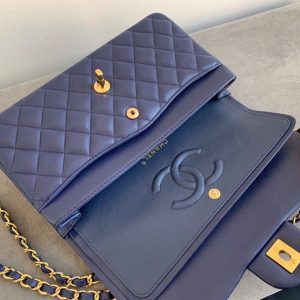 2 chanel classic handbag navy blue for women 99in255cm a01112 9988