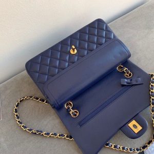 6 chanel classic handbag navy blue for women 99in255cm a01112 9988