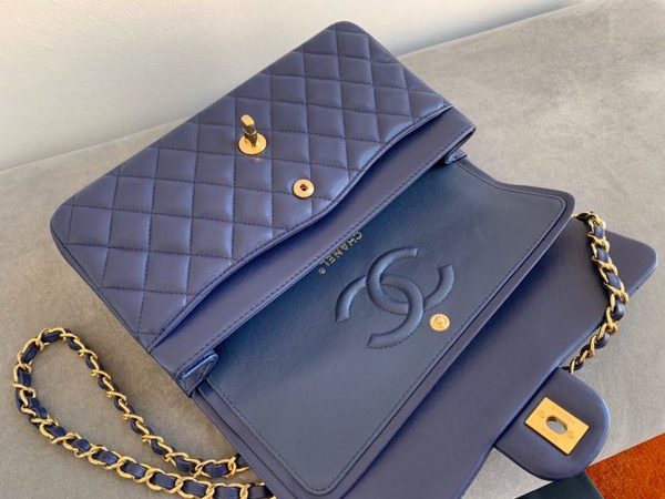 9 chanel classic handbag navy blue for women 99in255cm a01112 9988