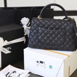 1 chanel large flap bag with top handle black for women womens handbags shoulder and crossbody bags 11in28cm a92991 9988