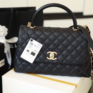 4 chanel large flap bag with top handle black for women womens handbags shoulder and crossbody bags 11in28cm a92991 9988