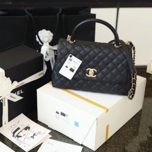 6 chanel large flap bag with top handle black for women womens handbags shoulder and crossbody bags 11in28cm a92991 9988