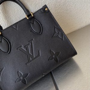 6 louis vuitton on the go pm bag monogram empreinte 98in25cm black lv m45653 9988