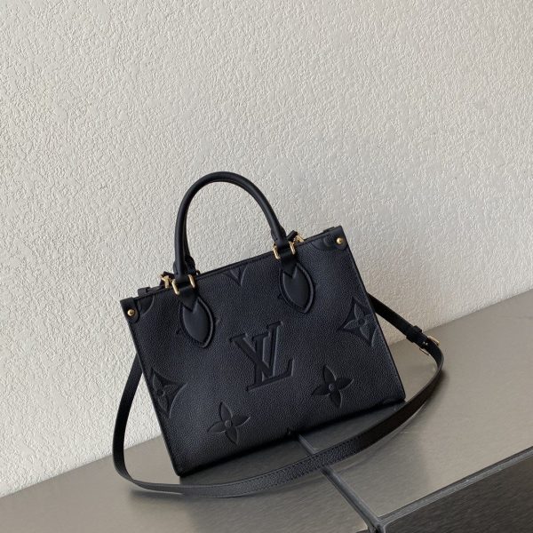 11 louis vuitton on the go pm bag monogram empreinte 98in25cm black lv m45653 9988