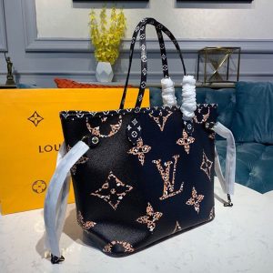 6 louis vuitton neverfull mm tote bag monogram jungle canvas black for women womens handbags shoulder bags 122in31cm lv m44676 9988