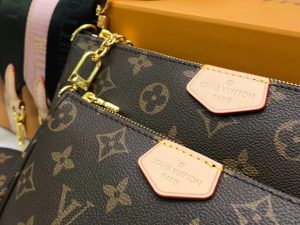 3-Louis Vuitton Multi Pochette Accessoires Monogram Canvas Khaki For Women Womens Handbags Shoulder And Crossbody Bags 9.4In24cm Lv M44813   9988