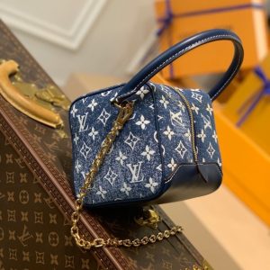 2 louis vuitton square bag denim jacquard blue by nicolas ghesquiere for women womens bags 63in16cm lv m59611 9988