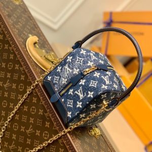 4 louis vuitton square bag denim jacquard blue by nicolas ghesquiere for women womens bags 63in16cm lv m59611 9988