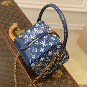 6 louis vuitton square bag denim jacquard blue by nicolas ghesquiere for women womens bags 63in16cm lv m59611 9988