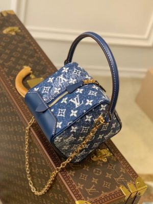 6 louis vuitton square bag denim jacquard blue by nicolas ghesquiere for women womens bags 63in16cm lv m59611 9988