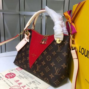 1-Louis Vuitton V Tote Bb Monogram Canvas Cerise Red For Women Womens Bags Shoulder And Crossbody Bags 10.6In27cm Lv M43966   9988