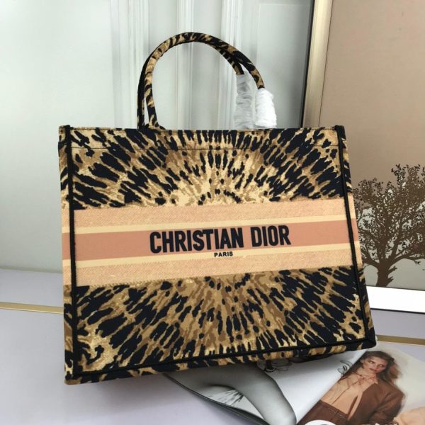 10 christian dior large dior book tote multicolor tie dior embroidery multicolor for women womens handbags shoulder bags 42cm cd m1286zjai m884 9988
