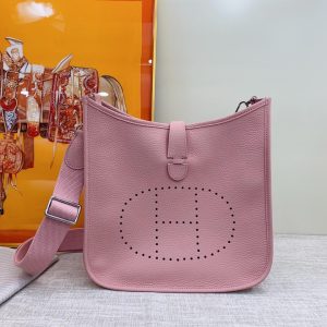 1-Hermes Evelyne Iii 29 Bag Pink With Silvertoned Hardware For Women Womens Shoulder And Crossbody Bags 11.4In29cm   9988