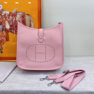 3-Hermes Evelyne Iii 29 Bag Pink With Silvertoned Hardware For Women Womens Shoulder And Crossbody Bags 11.4In29cm   9988