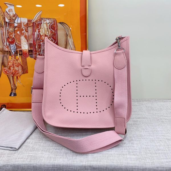 9 hermes evelyne iii 29 bag pink with silvertoned hardware for women womens shoulder and crossbody bags 114in29cm 9988