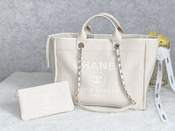 3 chanel small shopping bag silver hardware cream for women womens handbags shoulder bags 152in39cm as3257 9988